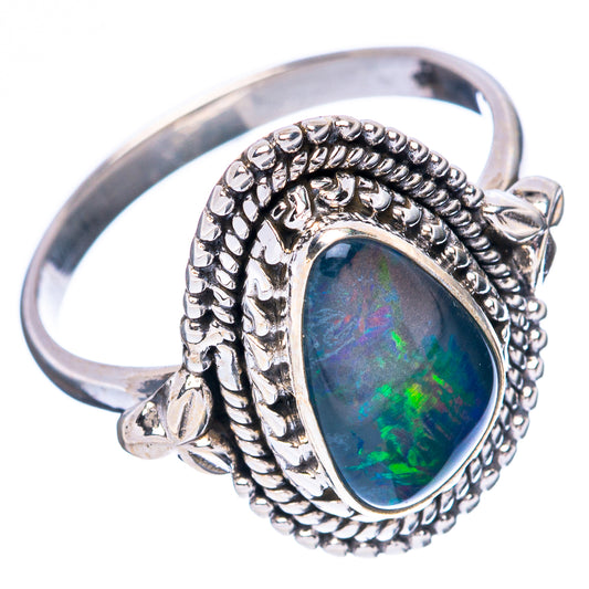 Rare Triple Opal Ring Size 8.25 (925 Sterling Silver) R4296