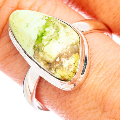 Lemon Chrysoprase Ring Size 9.75 (.925 Sterling Silver)