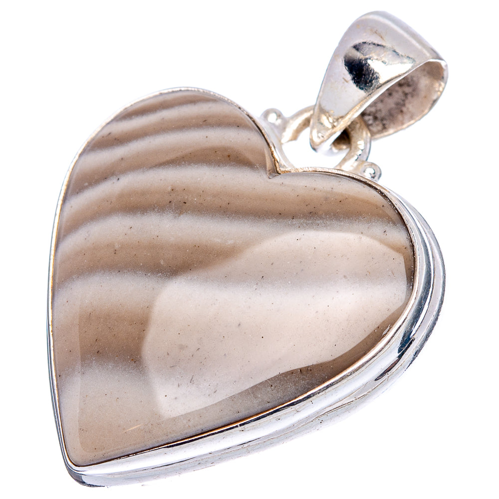 Striped Flint Pendant 1 3/8" (.925 Sterling Silver)