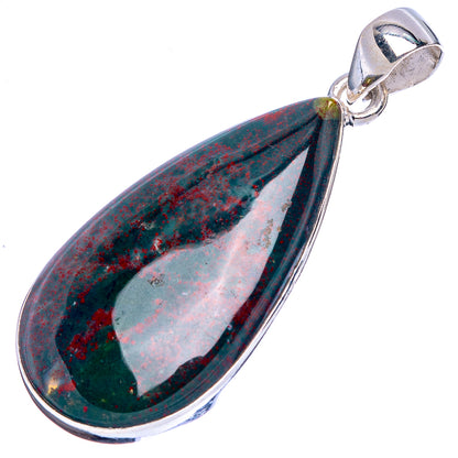 Bloodstone Pendant 1 3/4" (925 Sterling Silver) P43129