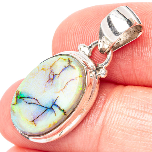 Rare Sterling Opal Pendant 1 1/4" (925 Sterling Silver) P42917