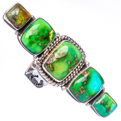 Sonoran Gold Turquoise Native Style Ring Size 8 Adjustable (.925 Sterling Silver) Exclusive