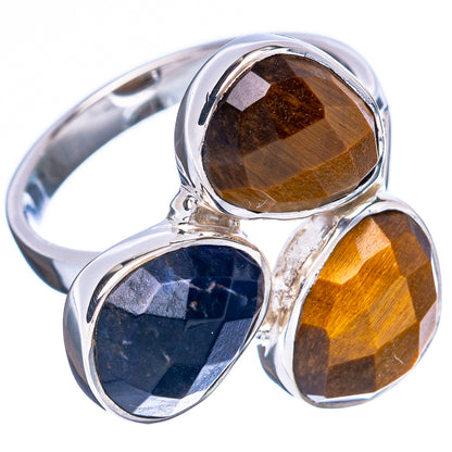 Asc Premium Tiger Eye, Sodalite Ring Size 7.75 (925 Sterling Silver) R3455