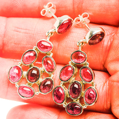 Signature Pink Tourmaline 925 Sterling Silver Earrings 1 1/2" (925 Sterling Silver) EARR431963