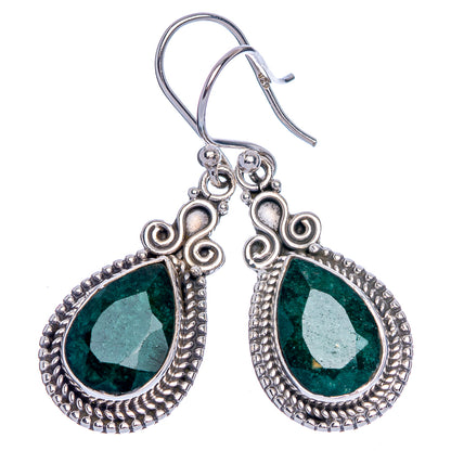 Green Sillimanite Earrings 1 3/8" (925 Sterling Silver) E433267