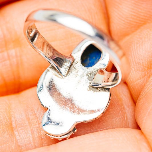 Southwestern Style Lapis Lazuli Ring Size 7 (.925 Sterling Silver)