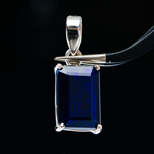 6.7ct Faceted Kyanite Pendant 1" (.925 Sterling Silver)