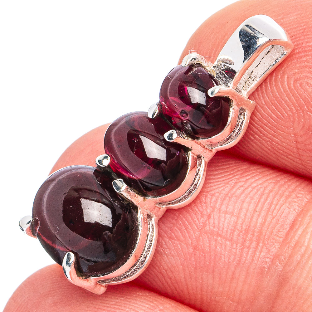 Dainty Garnet Pendant 1" (925 Sterling Silver) P45249