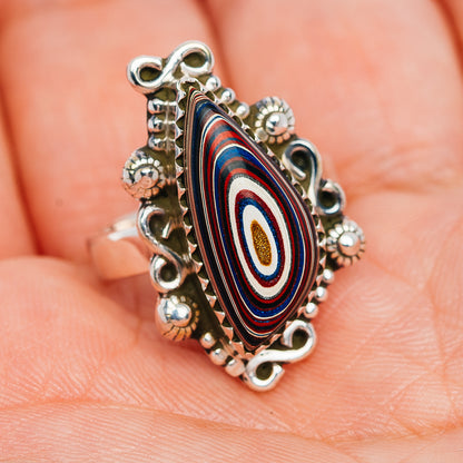 Premium Fordite Ring Size 6 (.925 Sterling Silver)
