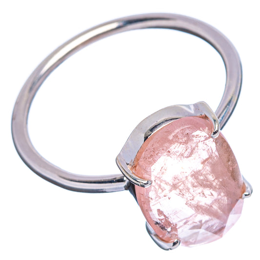 Pear-shaped pink morganite ring in .925 sterling silver, side view band