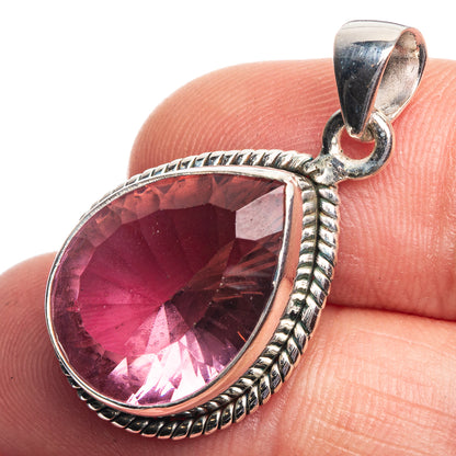 Faceted Color Change Alexandrite (Lab.) Pendant 1 1/4" (925 Sterling Silver) P39198
