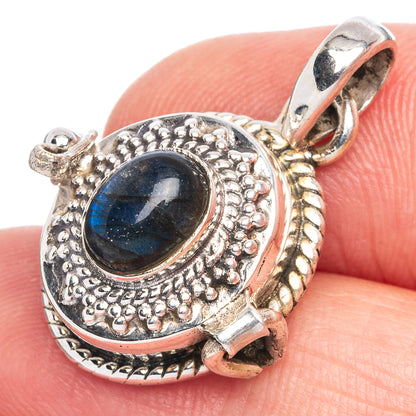 Poison Labradorite Pendant 1 1/8" (925 Sterling Silver) P40189