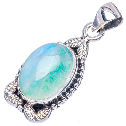 Green Moonstone Pendant 1 1/4" (925 Sterling Silver) P42486
