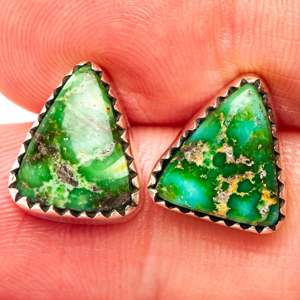 Sonoran Gold Turquoise Earrings 1/2" (.925 Sterling Silver)