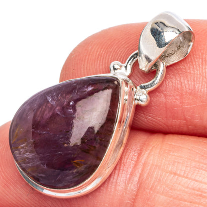 Rare Cacoxenite Amethyst Pendant 1 1/8" (925 Sterling Silver) P40401