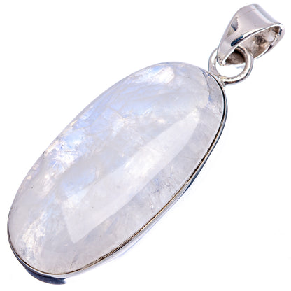 Premium Rainbow Moonstone Pendant 1 7/8" (.925 Sterling Silver)