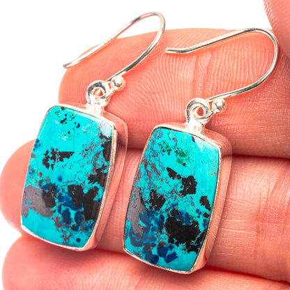 Shattuckite Earrings 1 3/8" (925 Sterling Silver) E432275