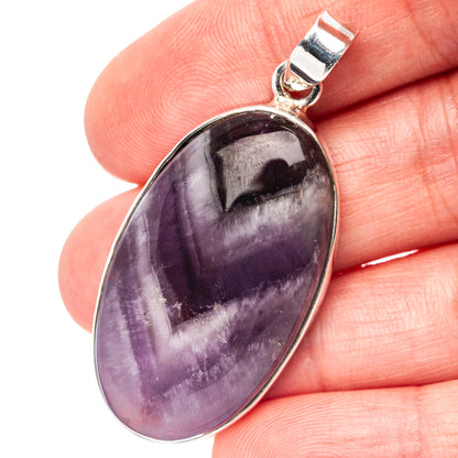 Premium Chevron Amethyst Pendant 1 7/8" (.925 Sterling Silver)