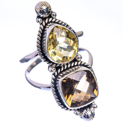 Large Smoky Quartz, Citrine Ring Size 11.5 (925 Sterling Silver) RING143328