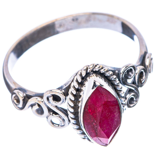 Red Sillimanite Dainty Ring Size 7.5 (925 Sterling Silver) R5790