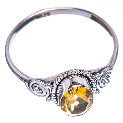 Faceted Citrine Dainty Ring Size 9.25 (925 Sterling Silver) R147196