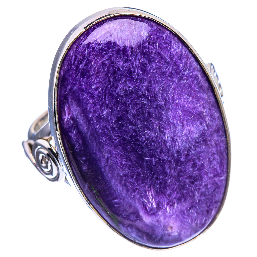 Large Charoite Ring Size 9.75 (925 Sterling Silver) R142507