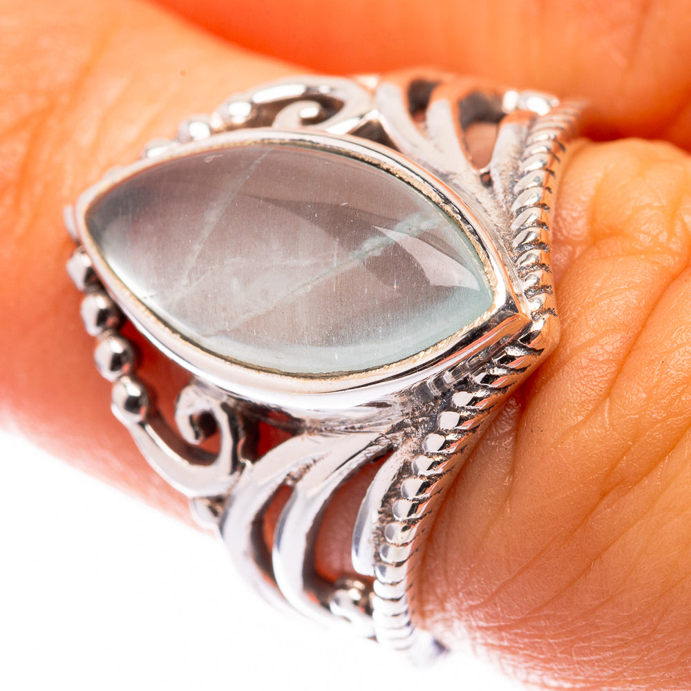 Natural Aquamarine Ring Size 6.5 (925 Sterling Silver) R141106