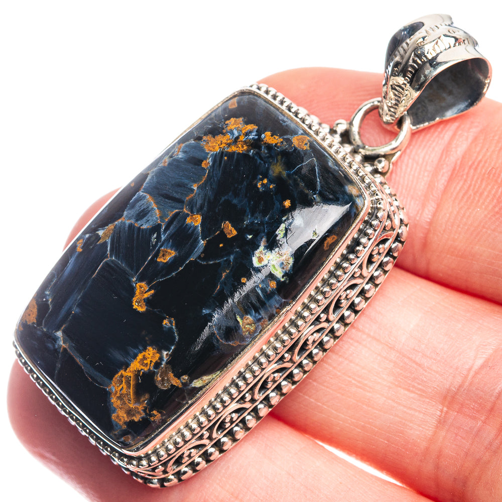 Pietersite 925 Sterling Silver Pendant 1 3/4"