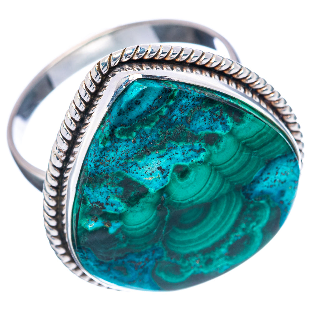Premium Azurite Malachite Ring Size 10 (.925 Sterling Silver)