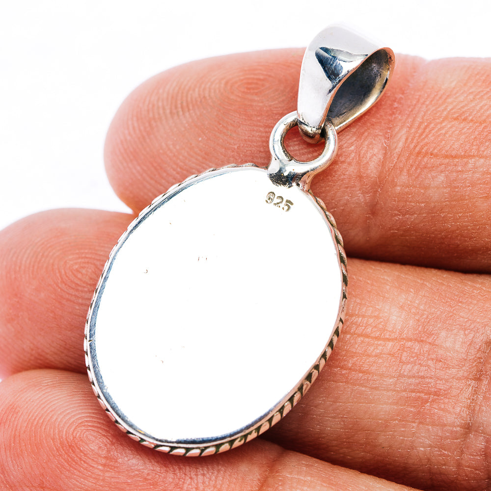 Green Aurora Opal Pendant 1 3/8" (.925 Sterling Silver)