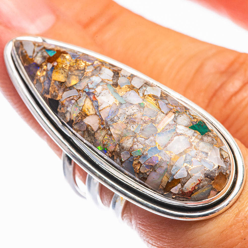 Large Brecciated Ethiopian Opal Ring Size 5.75 (925 Sterling Silver) R142339