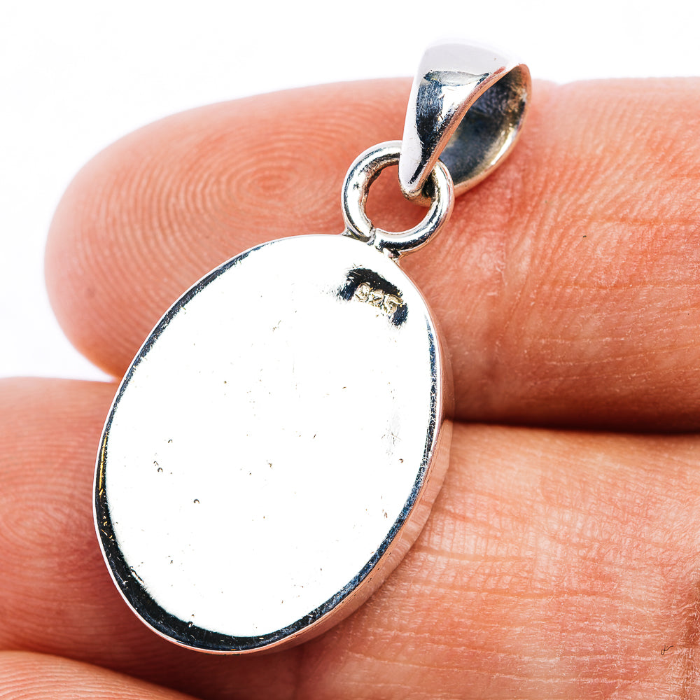 Green Aurora Opal Pendant 1 1/4" (.925 Sterling Silver)