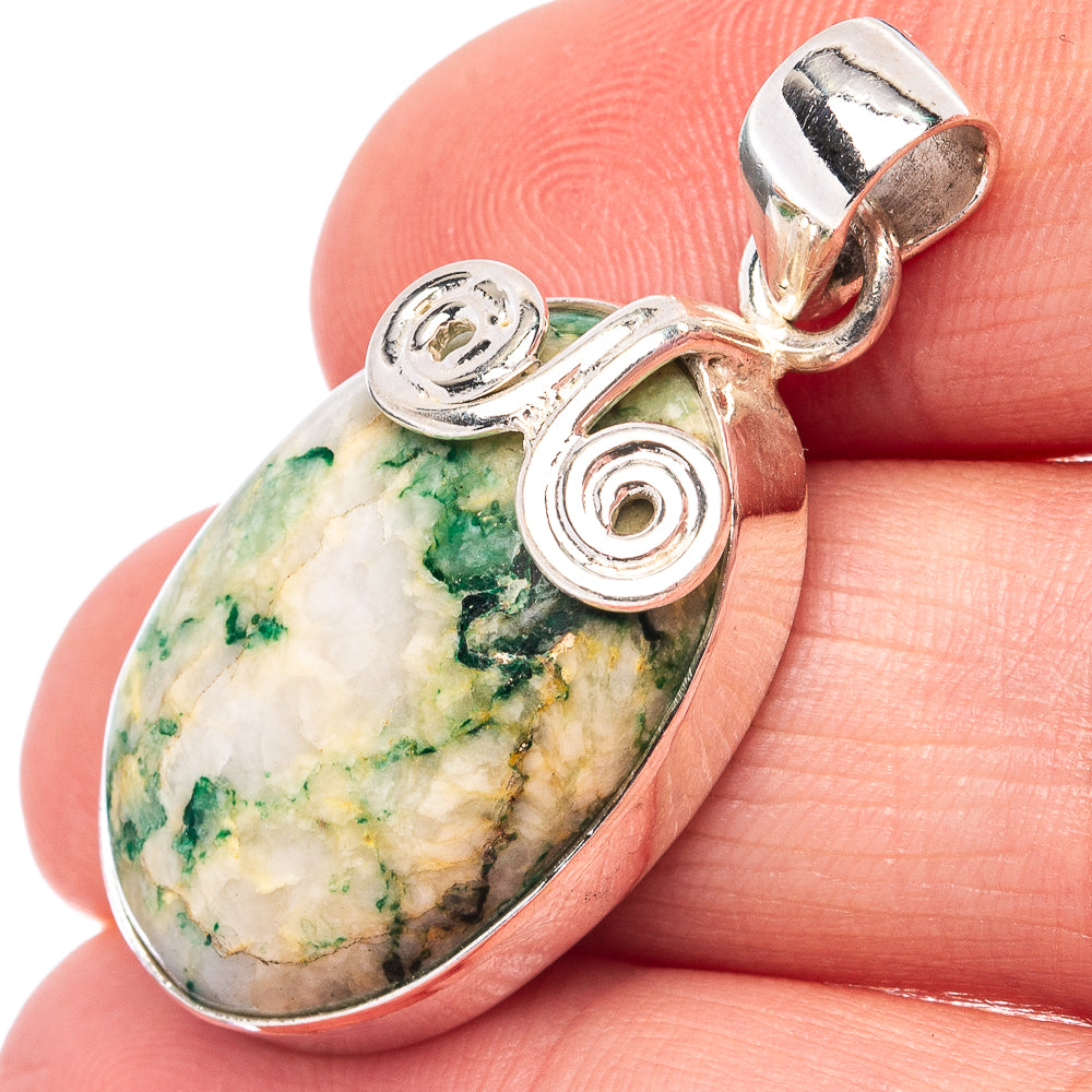 Mariposite Pendant 1 3/8" (.925 Sterling Silver)