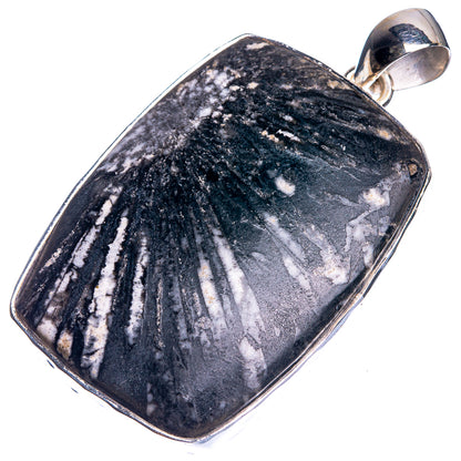 Large Chrysanthemum Stone 925 Sterling Silver Pendant 2 1/8"