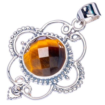 Premium Tiger Eye Pendant 1 1/2" (925 Sterling Silver) P41845