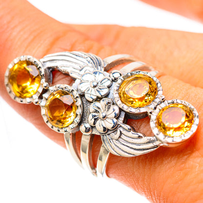 Large Faceted Citrine Ring Size 9 (925 Sterling Silver) RING138635