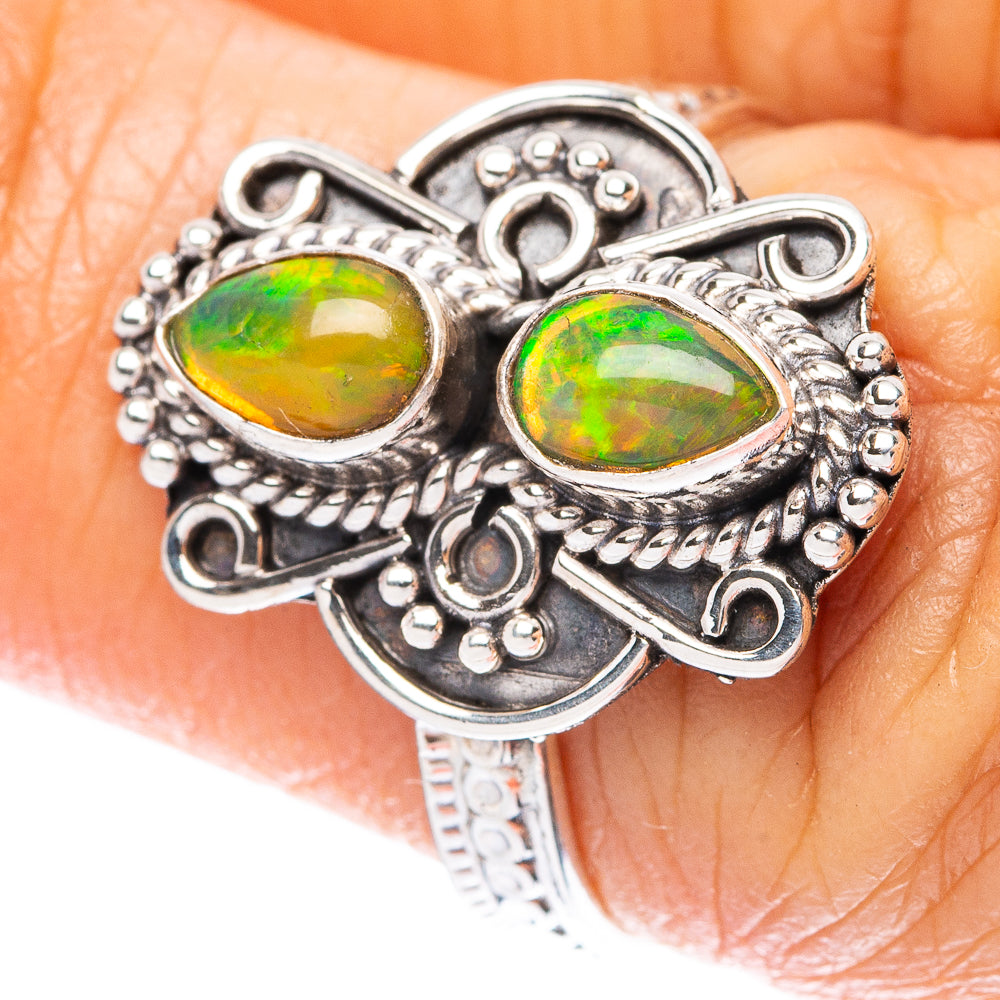 Rare Ethiopian Opal Ring Size 6.5 (925 Sterling Silver) R4069