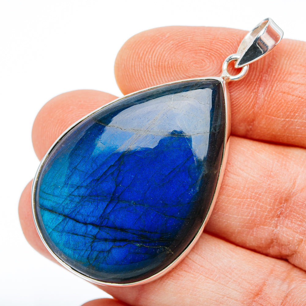 Premium Labradorite Pendant 2" (.925 Sterling Silver)