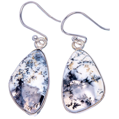 Dendritic Opal Earrings 1 1/2" (925 Sterling Silver) E1858