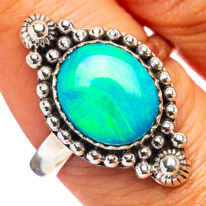 Aurora Opal Ring Size 8.75 (.925 Sterling Silver)