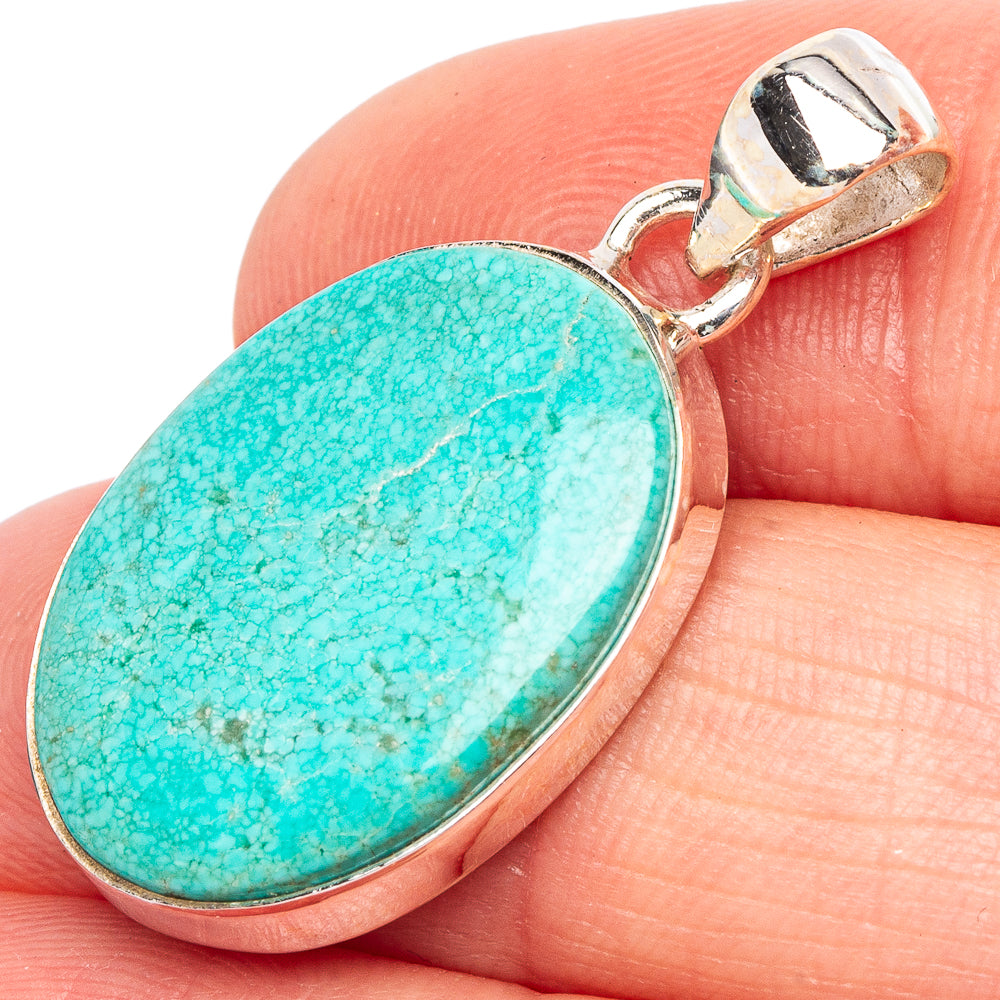 Rare Kingman Turquoise Pendant 1 1/4" (925 Sterling Silver) P44958