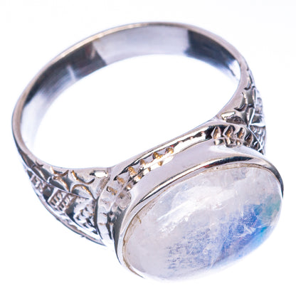 Rainbow Moonstone Ring Size 8.25 (925 Sterling Silver) R2817