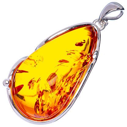 Ana Silver Co Baltic Amber Pendant 1 5/8" (925 Sterlnig Silver)
