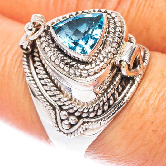 Poison Blue Topaz Ring Size 7.5 (925 Sterling Silver) R7171