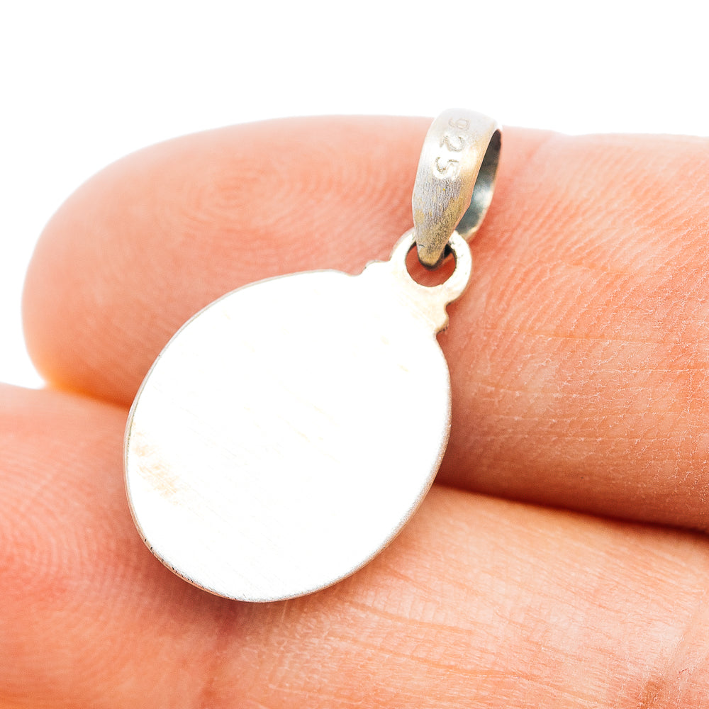 Southwestern Style Kingman Turquoise Pendant 7/8" (.925 Sterling Silver)