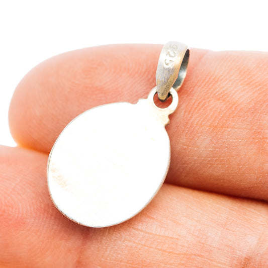 Sterling silver oval pendant back with stamped bail loop