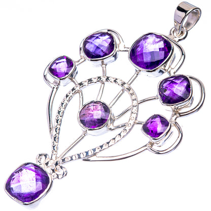 Signature Faceted Amethyst Pendant 2 5/8" (925 Sterling Silver) P38728
