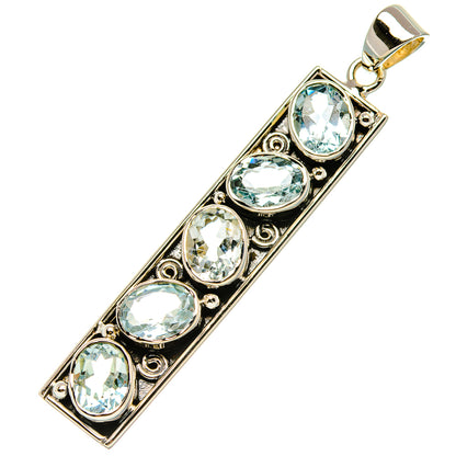 Signature Blue Topaz Pendant 2 1/4" (925 Sterling Silver) PD37861