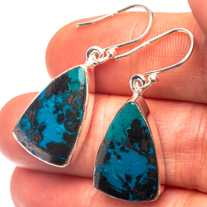 Shattuckite Earrings 1 3/8" (925 Sterling Silver) E432236