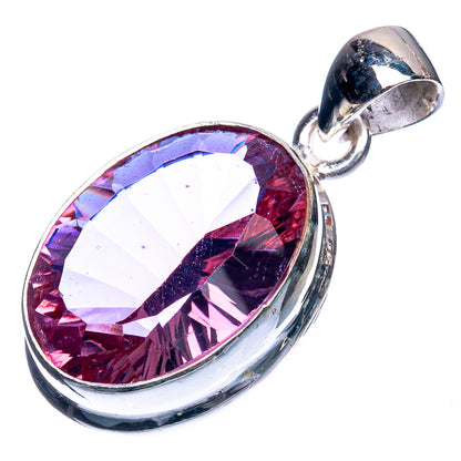 Faceted Color Change Alexandrite (Lab.) Pendant 1 1/8' (925 Sterling Silver) P39328